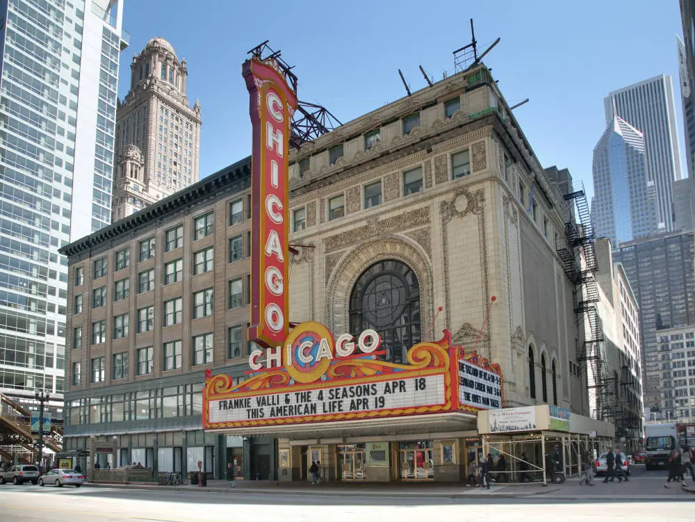The Chicago Theatre, the largest Performing Arts we have a photo of